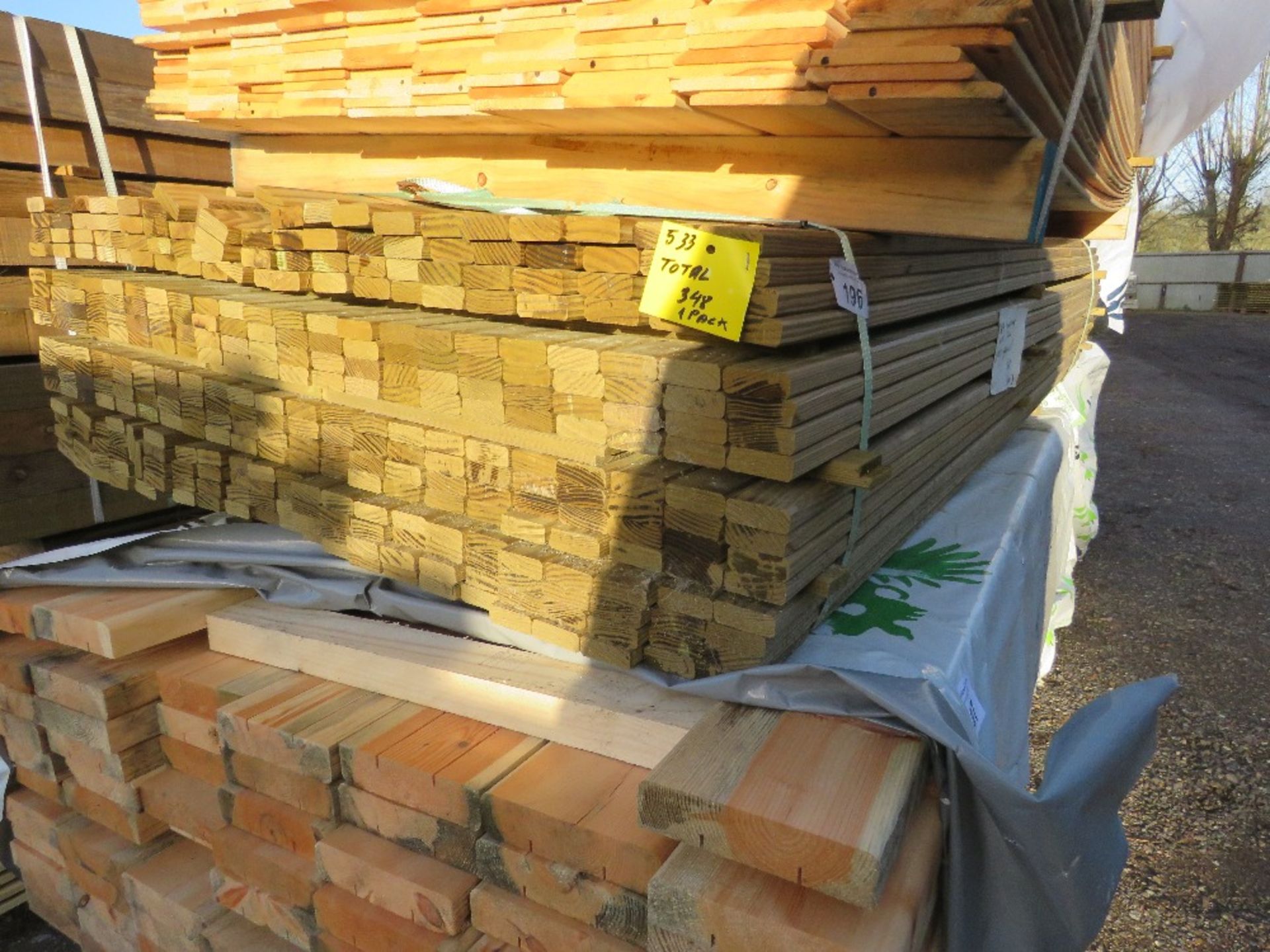 SMALL PACK OF TREATED VENETIAN PALE CLADDING SLATS 1.83M LENGTH X 45MM X 17MM APPROX.