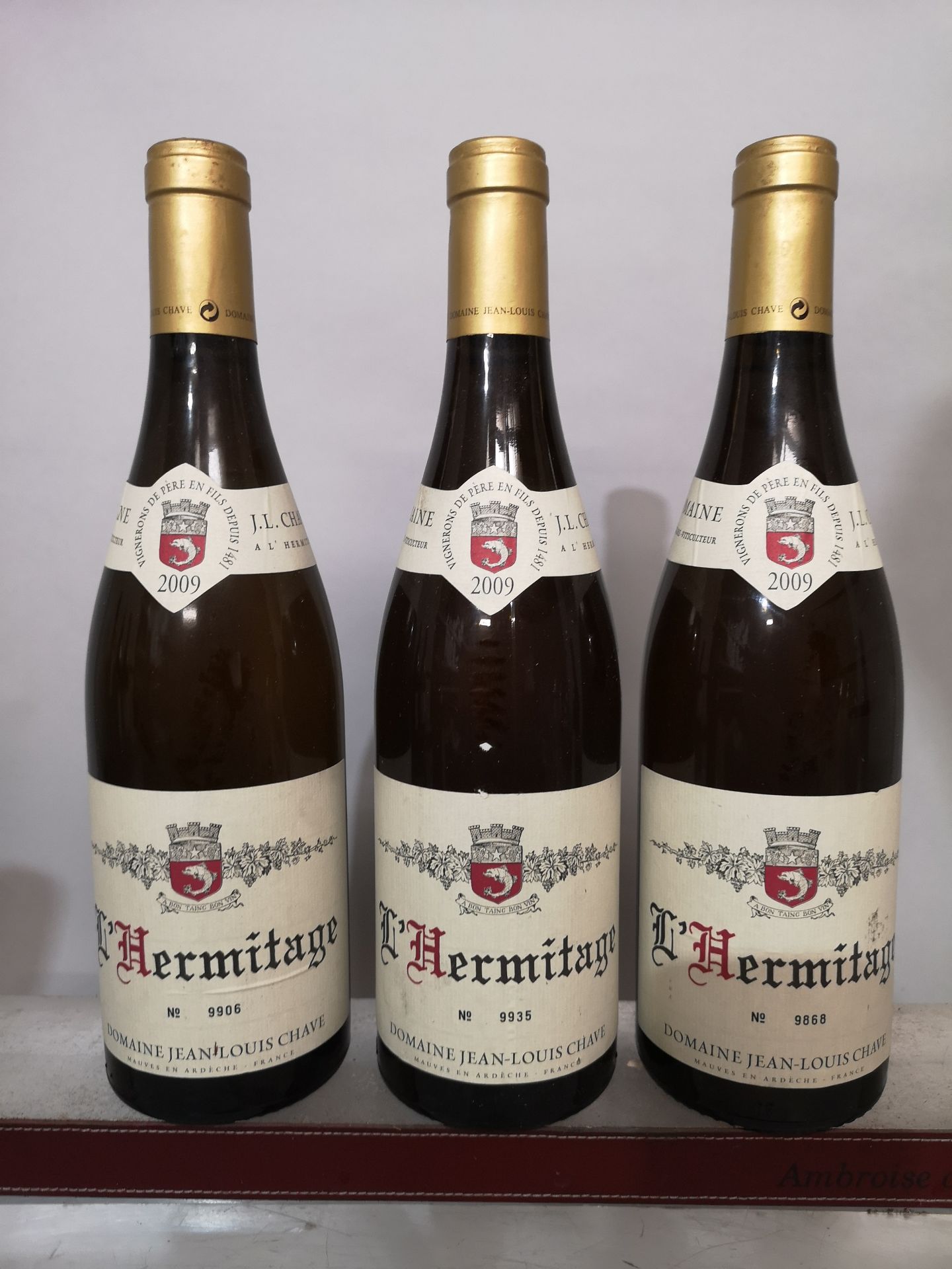 3 bottles HERMITAGE White - Jean-Louis Chave 2009.