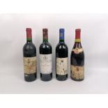 Set of 4 wine bottles including: - 1 bottle Château ROTHSCHILD 1986. Missing label. - 1 bottle CO