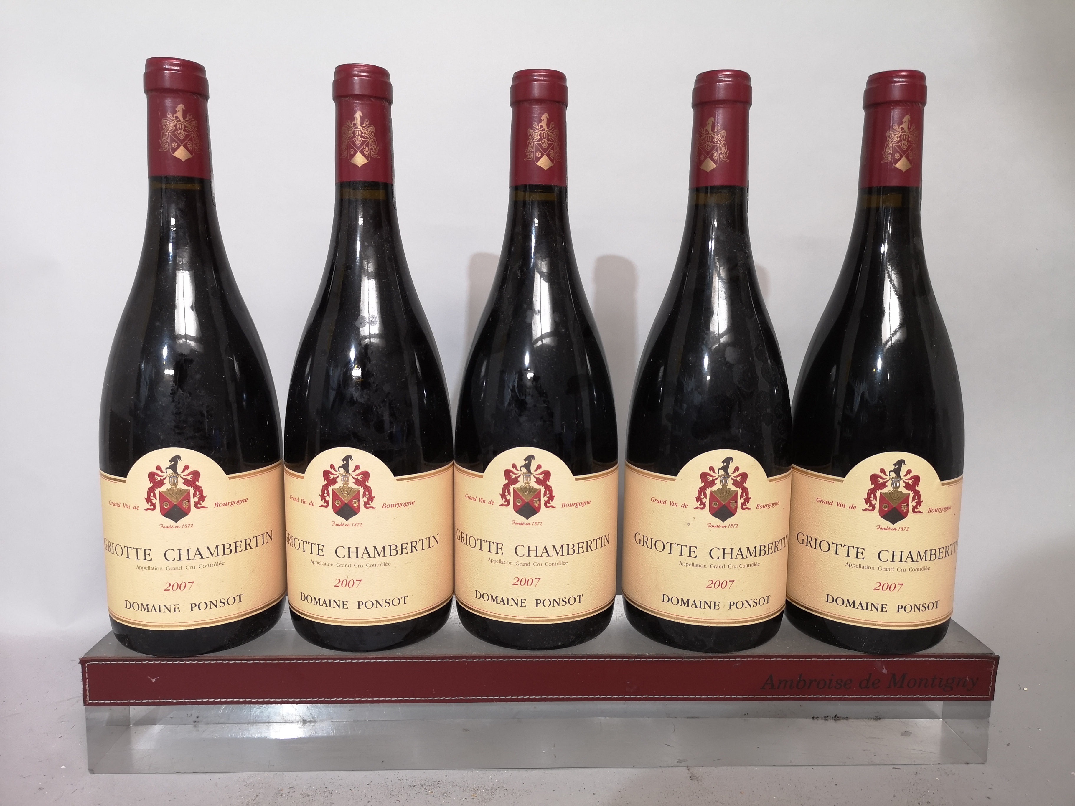 5 bottles GRIOTTE CHAMBERTIN Grand Cru - Domaine PONSOT 2007.