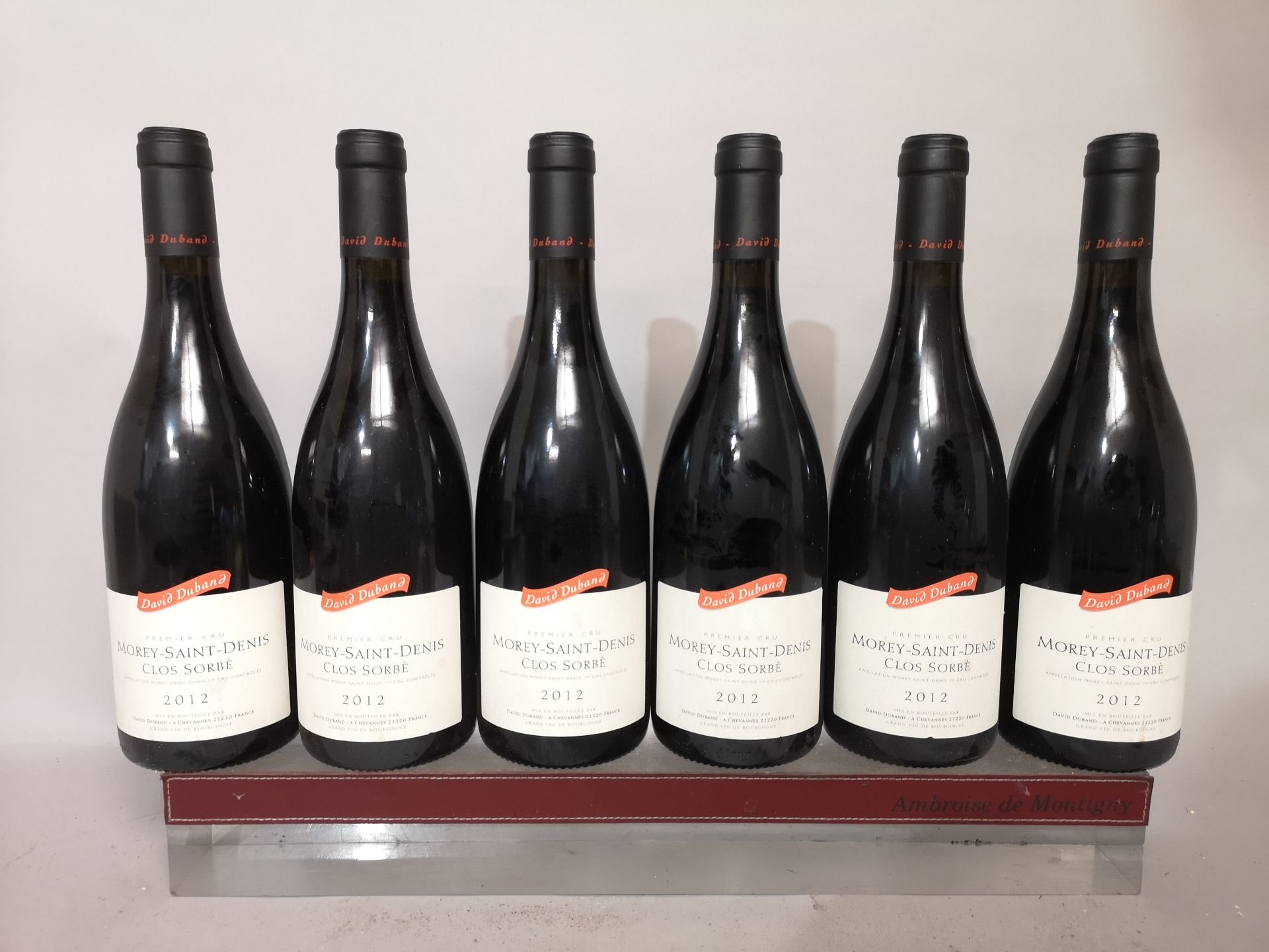 6 bottles of MOREY SAINT-DENIS 1er Cru "Clos Sorbé" - David DUBAND 2012.