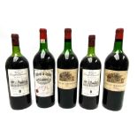 Set of 5 wines including: - 2 magnums Château de TERREFORT QUANCARD, 1979. - 1 bottle Château LE C