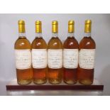 5 bottles Château LES ROQUES "Cuvée Frantz" - Loupiac 2002. Labels slightly stained.
