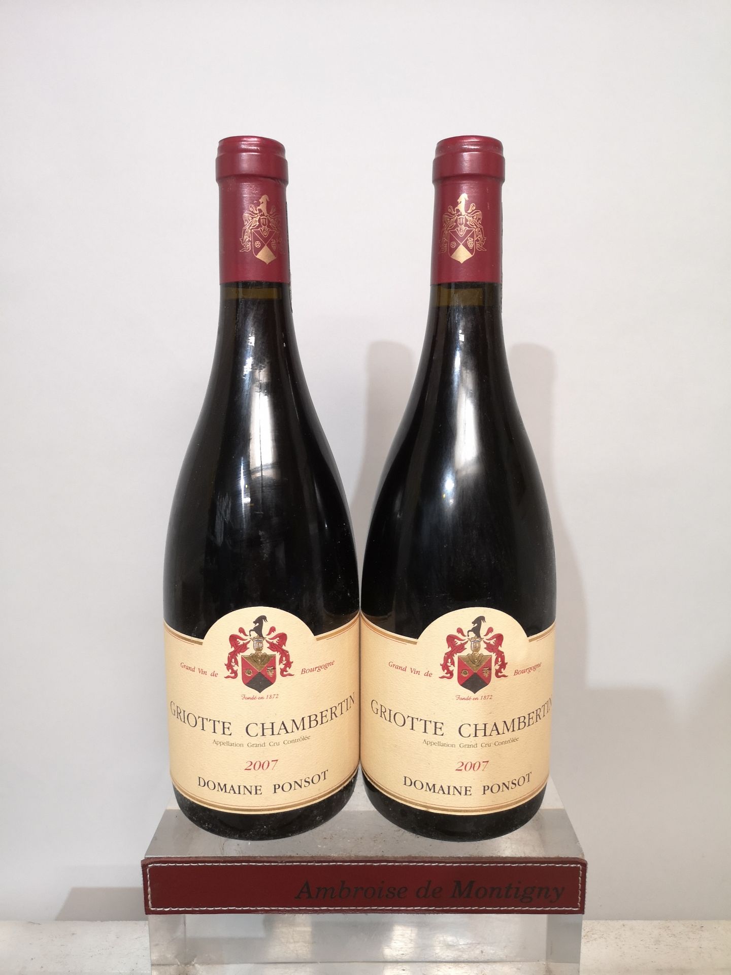 2 bottles Griotte Chambertin Grand Cru - Domaine Ponsot 2007.