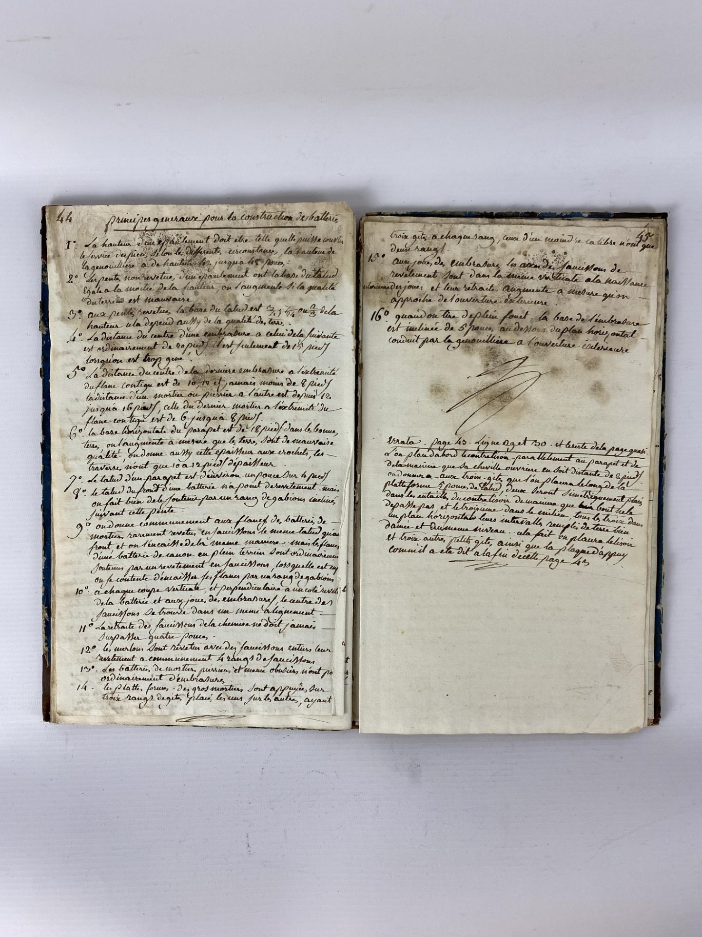 Manuscript book 18th century "Memoirs on battles" followed by "memory on the city of Landau".Anonymo - Bild 2 aus 5