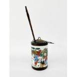 China, 20th centuryPorcelain water pipe with polychrome decoration of children playing.H .: