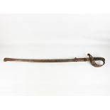 Swiss cavalry saber.Iron and Galuchat frame.Cap with an assembly louter with the ferrule, an