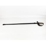 Swiss infantry saber.Black painted iron frame and Galuchat.Cap with an assembly louter with