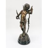 Auguste Moreau (1834-1917), according to.Cupid.Bronze bronze test.Carries a signature on
