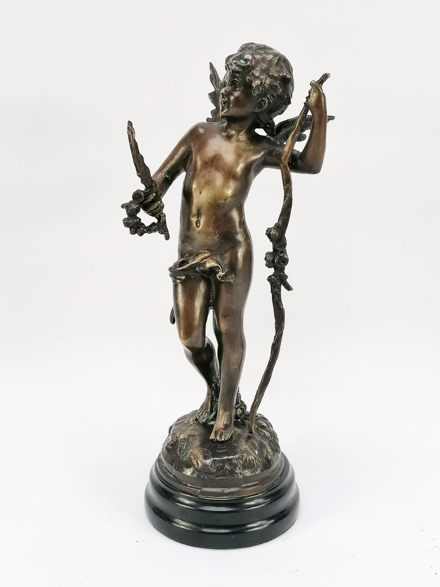 Auguste Moreau (1834-1917), according to.Cupid.Bronze bronze test.Carries a signature on the terrace