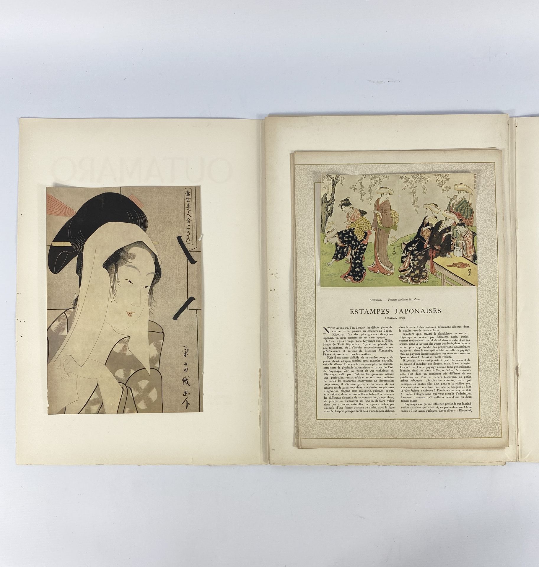 Outamaro (1752-1806)Set of 6 reproductions of Japanese printsGerard Le Prat, Paris, 1955. - Bild 3 aus 8