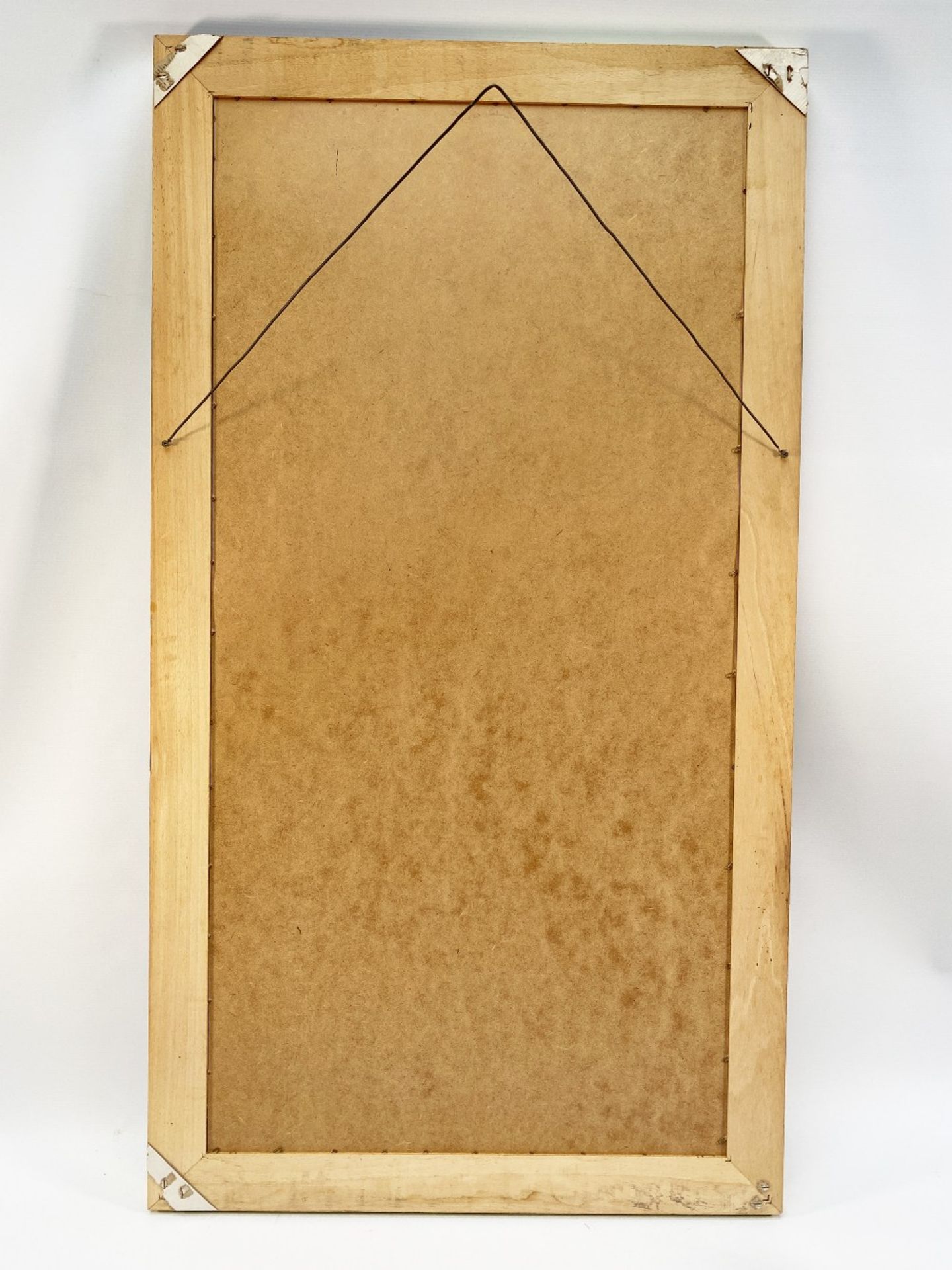 Rectangular and golden rectangular wooden mirror with rips decoration.H .: 134 cmL .: 74 cm - Bild 2 aus 2