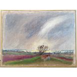 Jean-Pierre Grün (1935-2014)View of the city; Lightning strikesPair of oils, one on canvas,