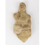 In the taste of Etruscan Art,Terracotta man figure.H .: 16.5 cm.Remakened.Proven