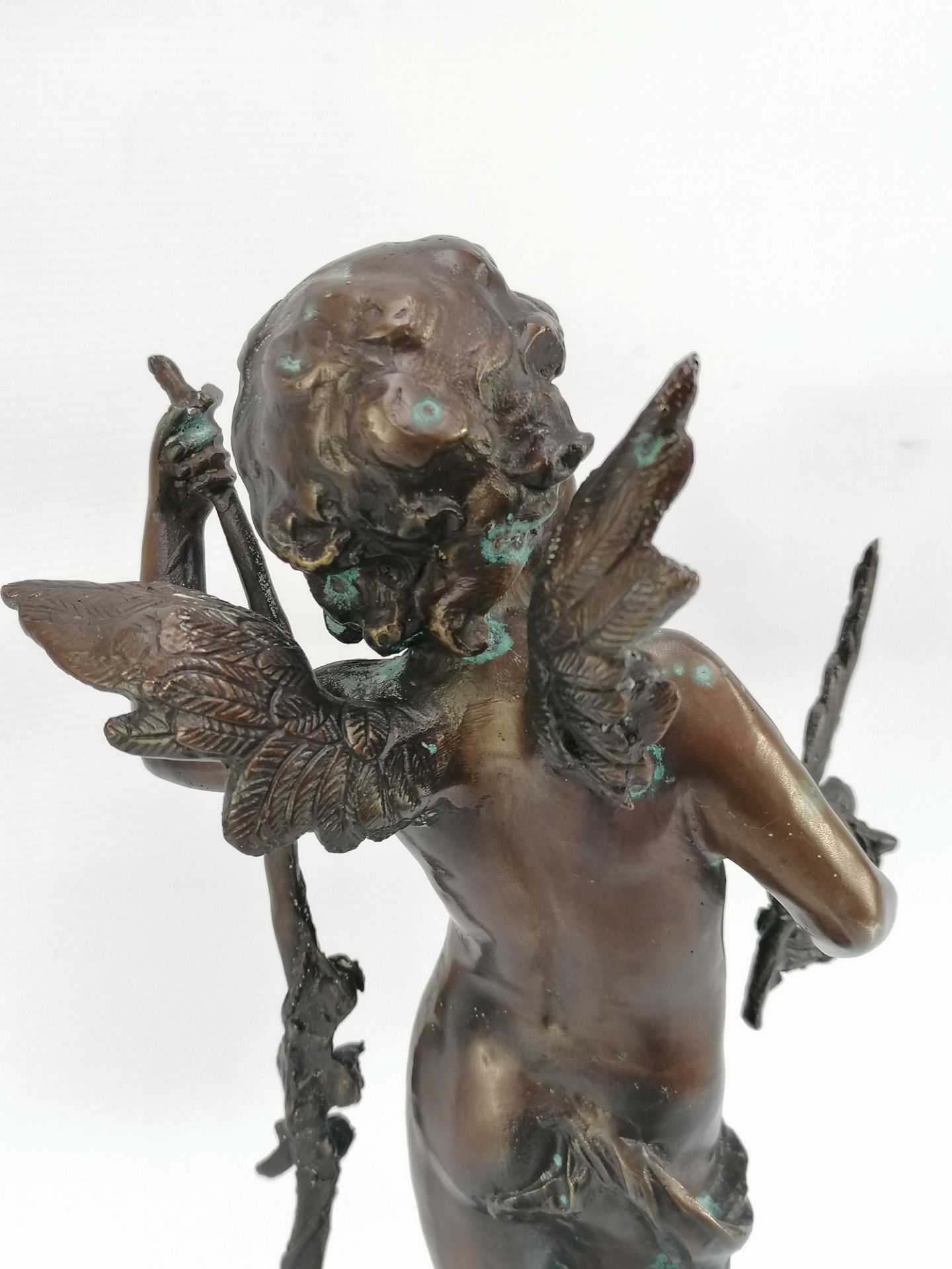 Auguste Moreau (1834-1917), according to.Cupid.Bronze bronze test.Carries a signature on the terrace - Image 4 of 4