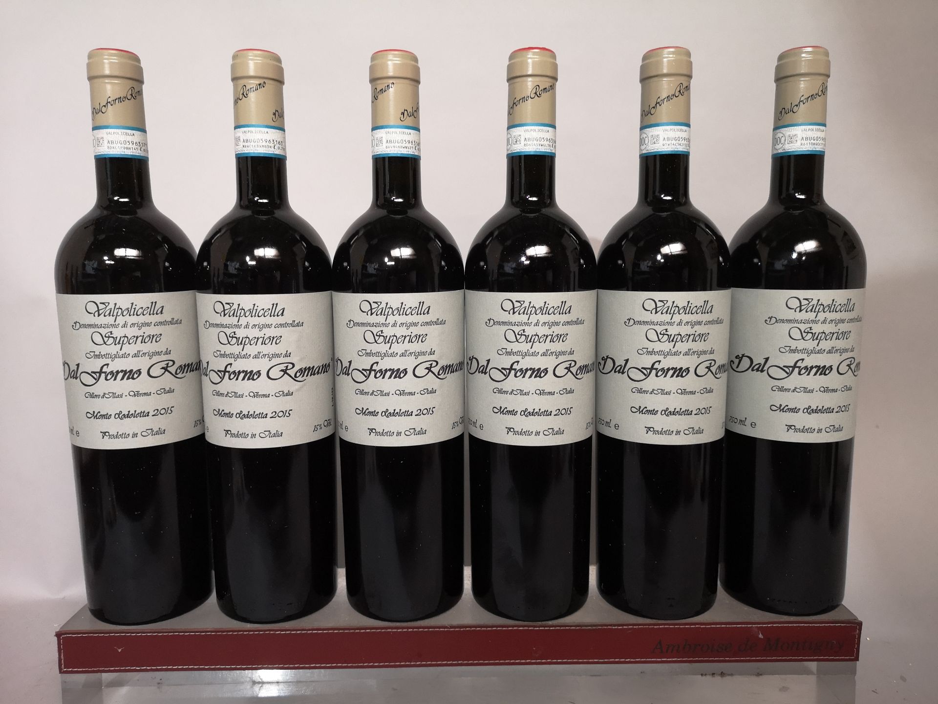 6 Valpolicella Superiore Dal Forno Romano - Vigneto Monte Lodoletta, Veneto, Italy 2015 bottles.