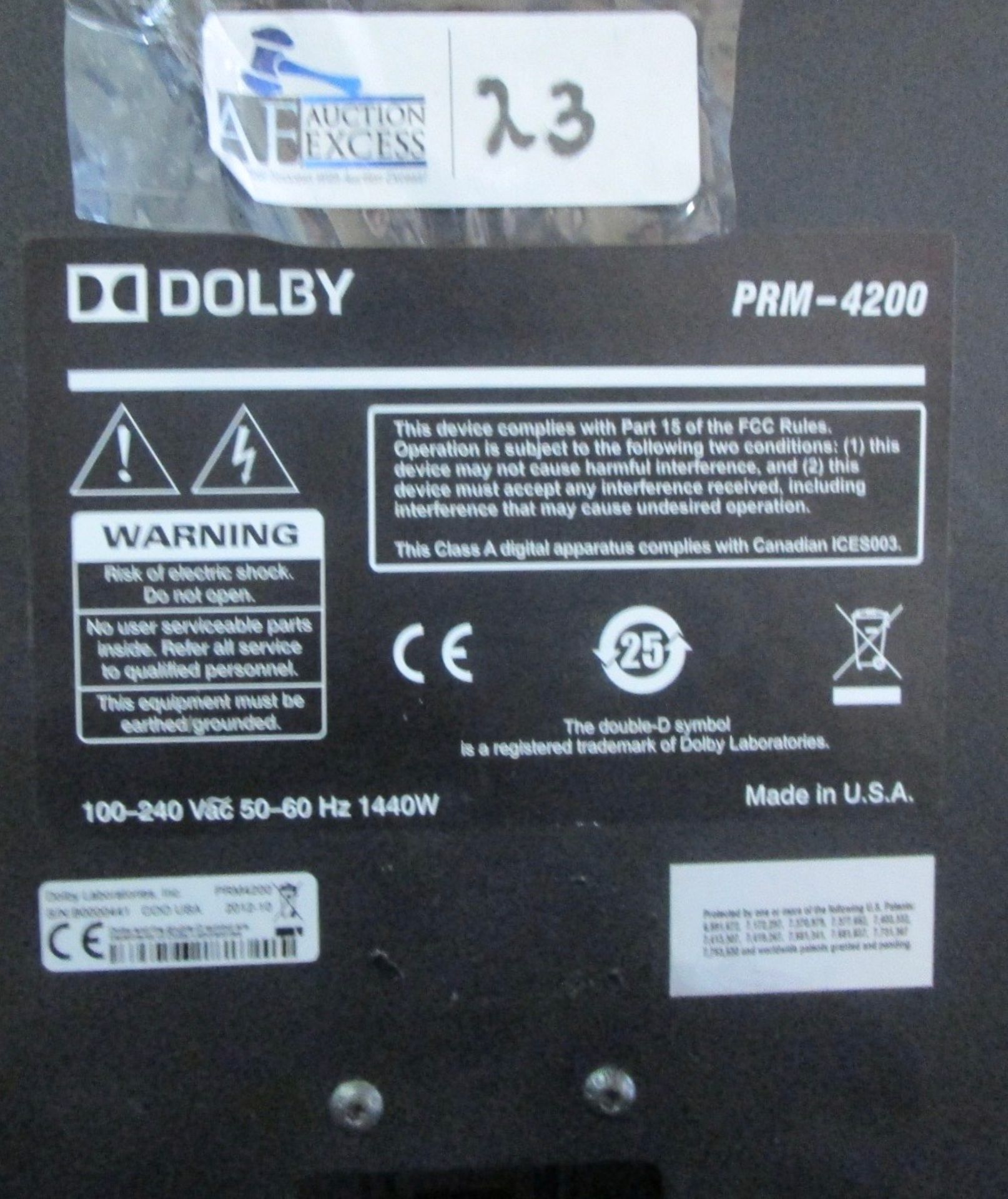 DOLBY PRM-4200 CINEMA DISPLAY WTH STAND - Image 3 of 7