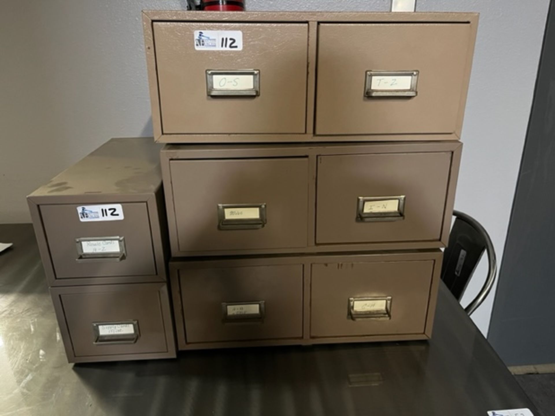LOT OF 4 2-DRAWER CARD FILES