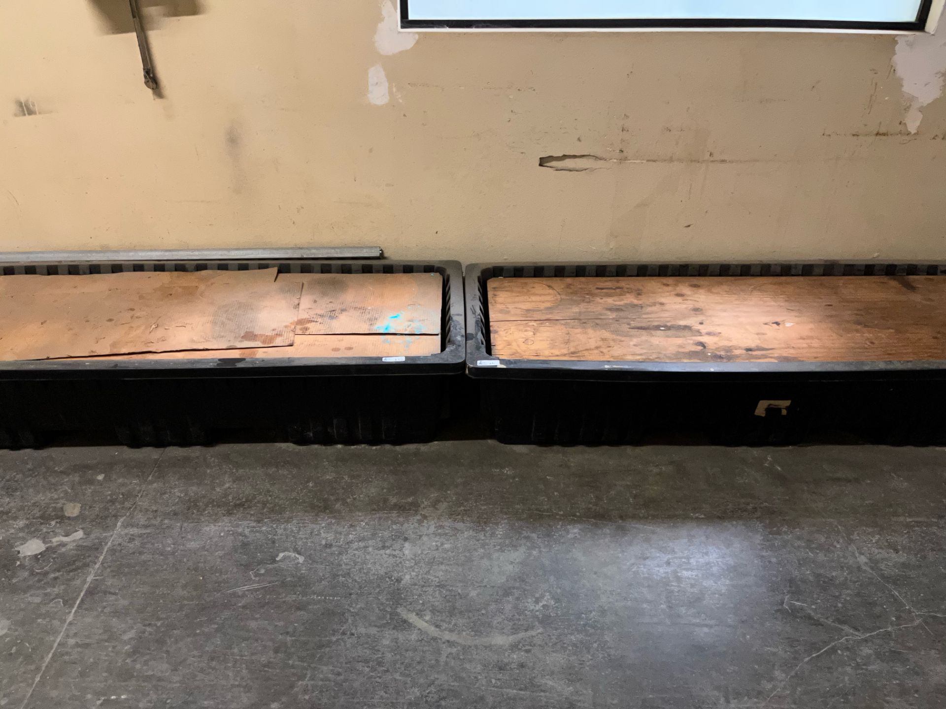 LOT OF 2 PLASTIC TUBS WITH WOOD CONTENTS