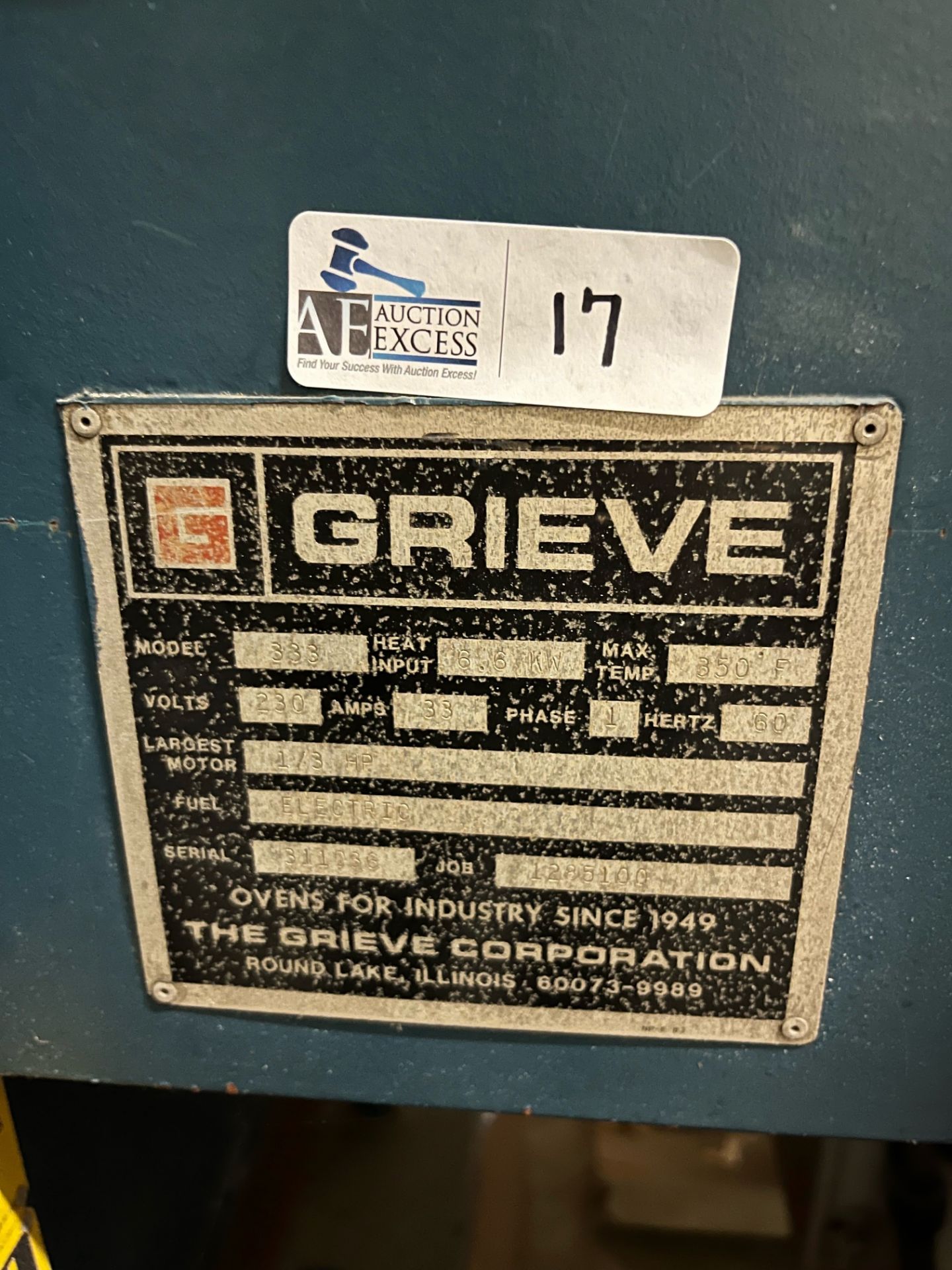 GRIEVE TEST OVEN MODEL 333 - Image 3 of 4