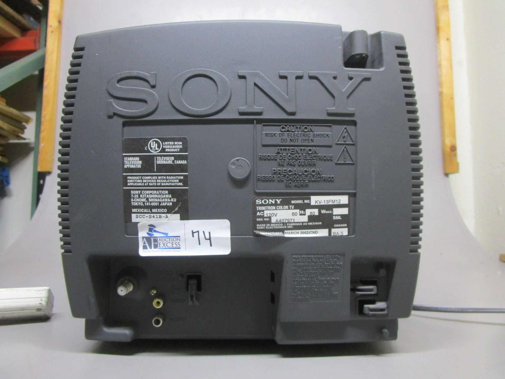 SONY TRINITRON KV-13FM12 COLOR MONITOR - Image 2 of 2