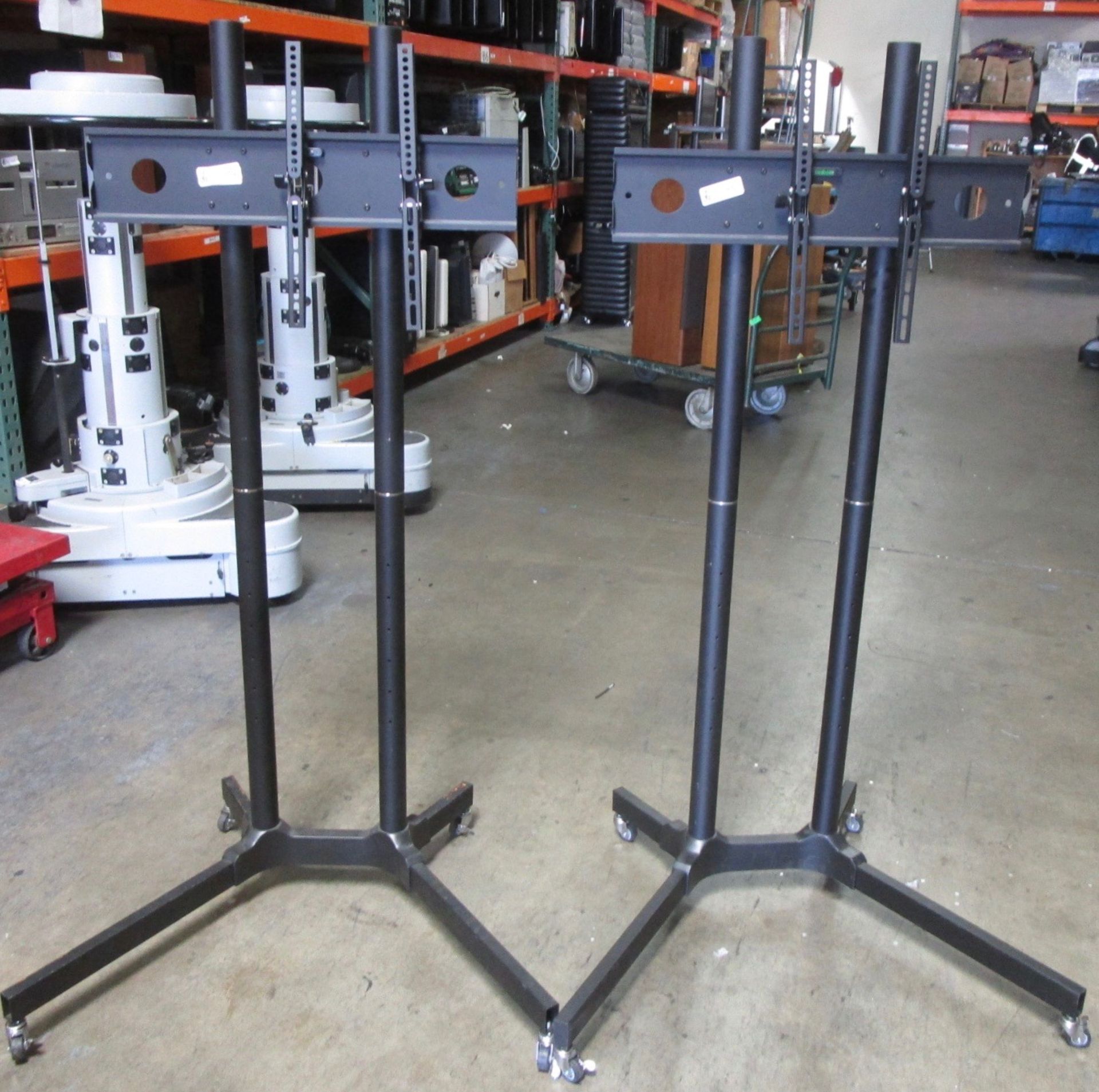 LOT OF 2 ROLLING EQUIPMENT STANDS (60" HIGH)