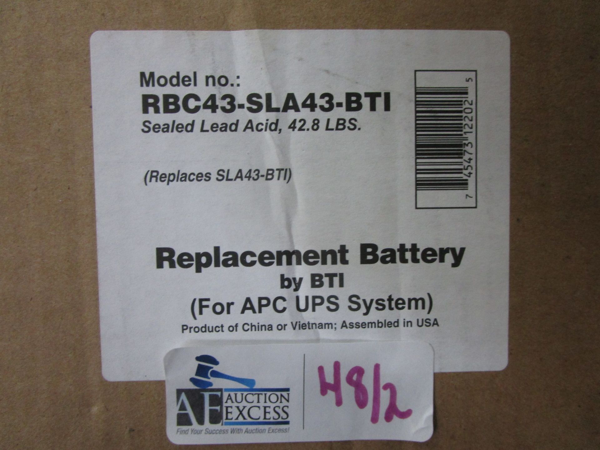 LOT OF 2 APC BATTERIES IN ORIGINAL BOXES - Image 3 of 3