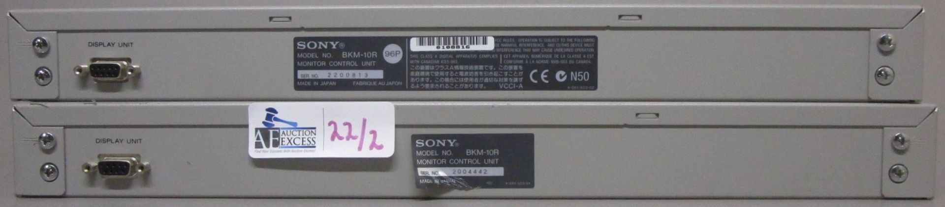 LOT OF 2 SONY BKM-10R MONITOR REMOTE CONTROLS - Image 2 of 2