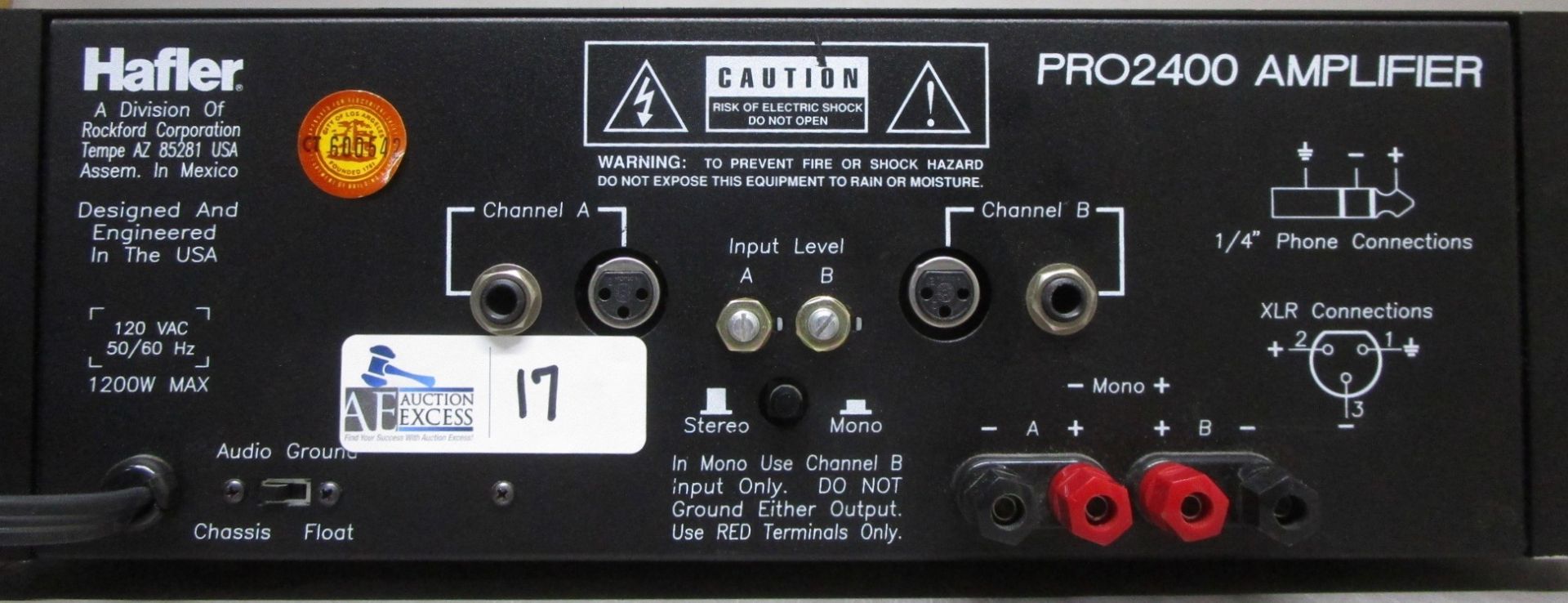 HAFLER PRO2400 AMP - Image 2 of 2