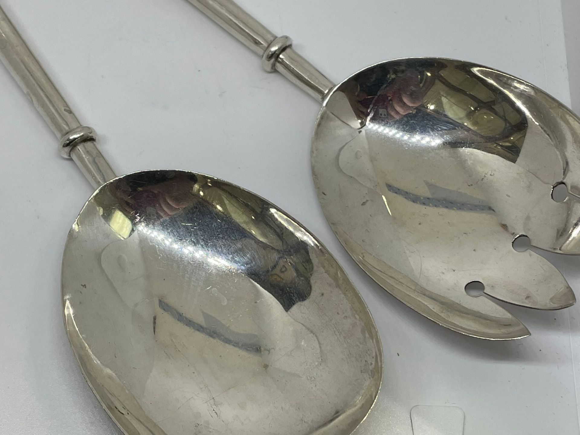 Set of sterling silver salad servers - Image 2 of 2