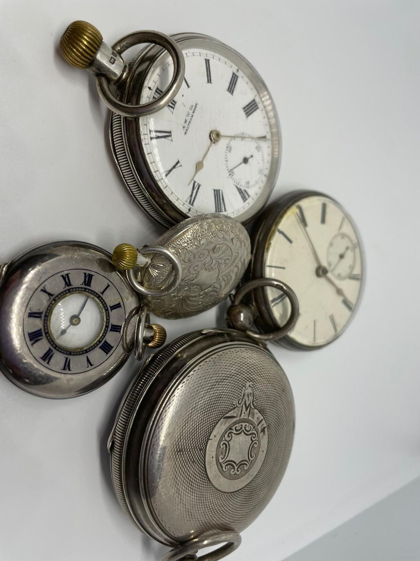 Job lot of sterling silver pocket watches - Image 2 of 2