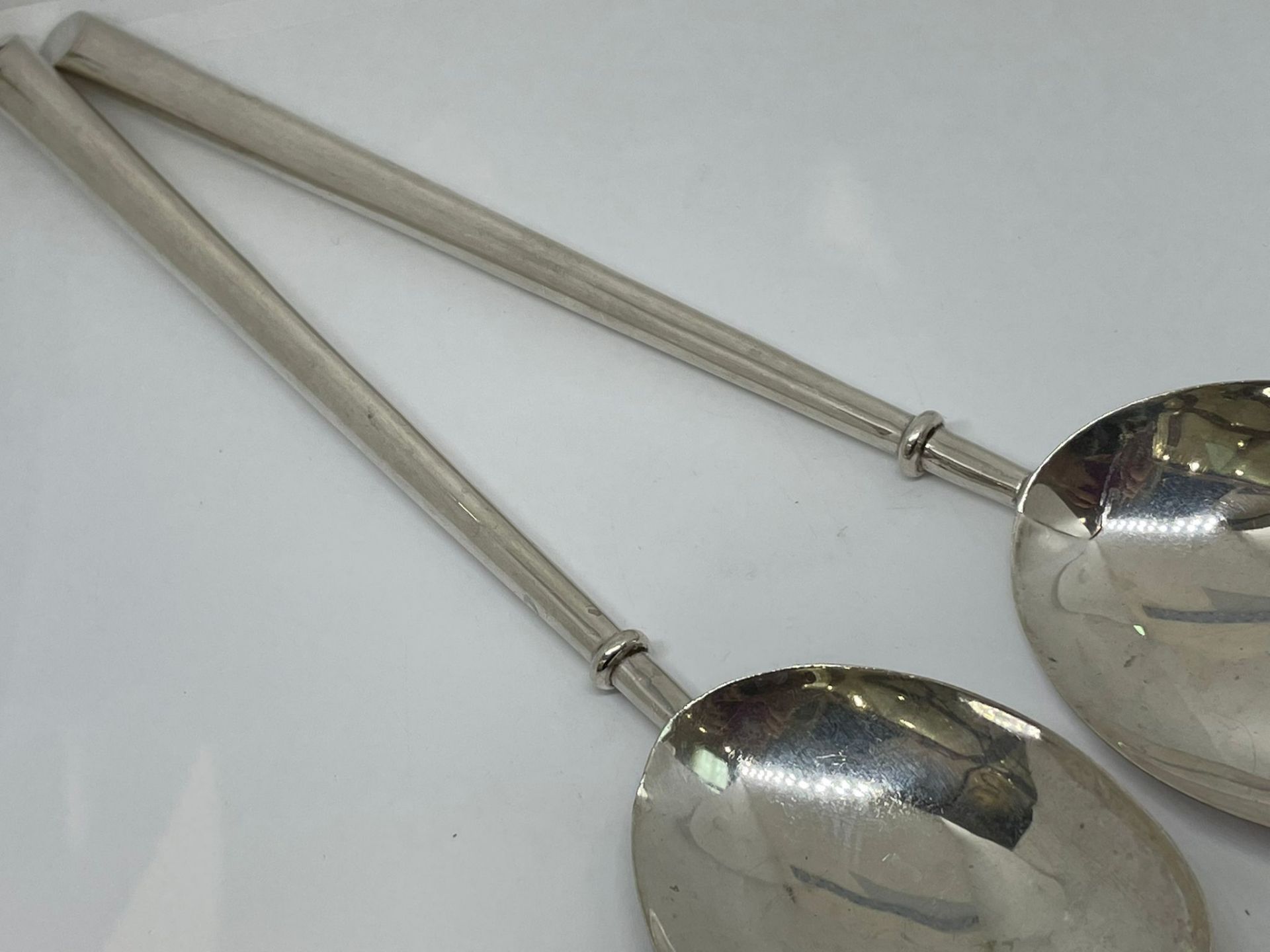 Set of sterling silver salad servers