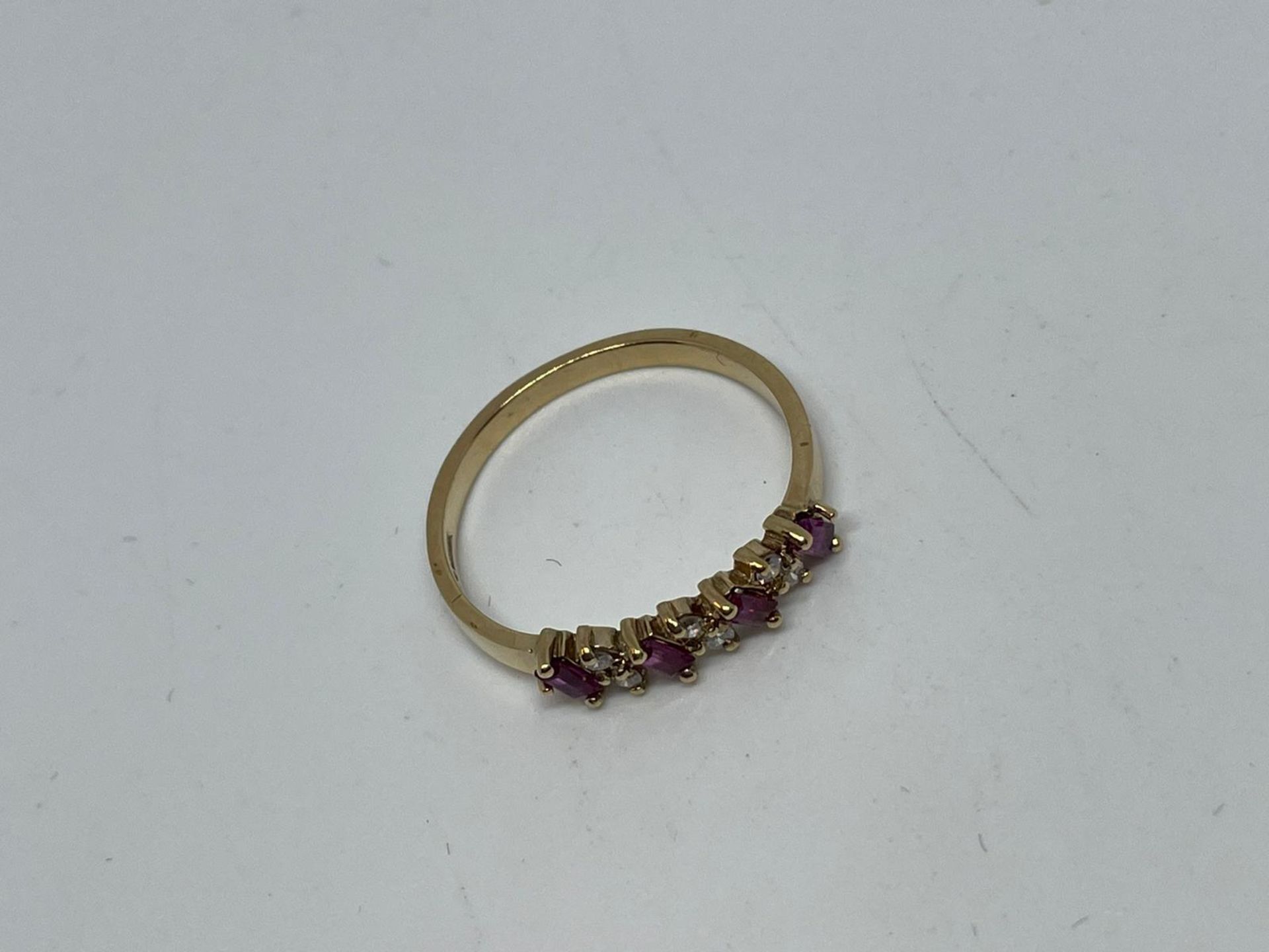 9 ct gold ruby and diamond ring - Image 2 of 2