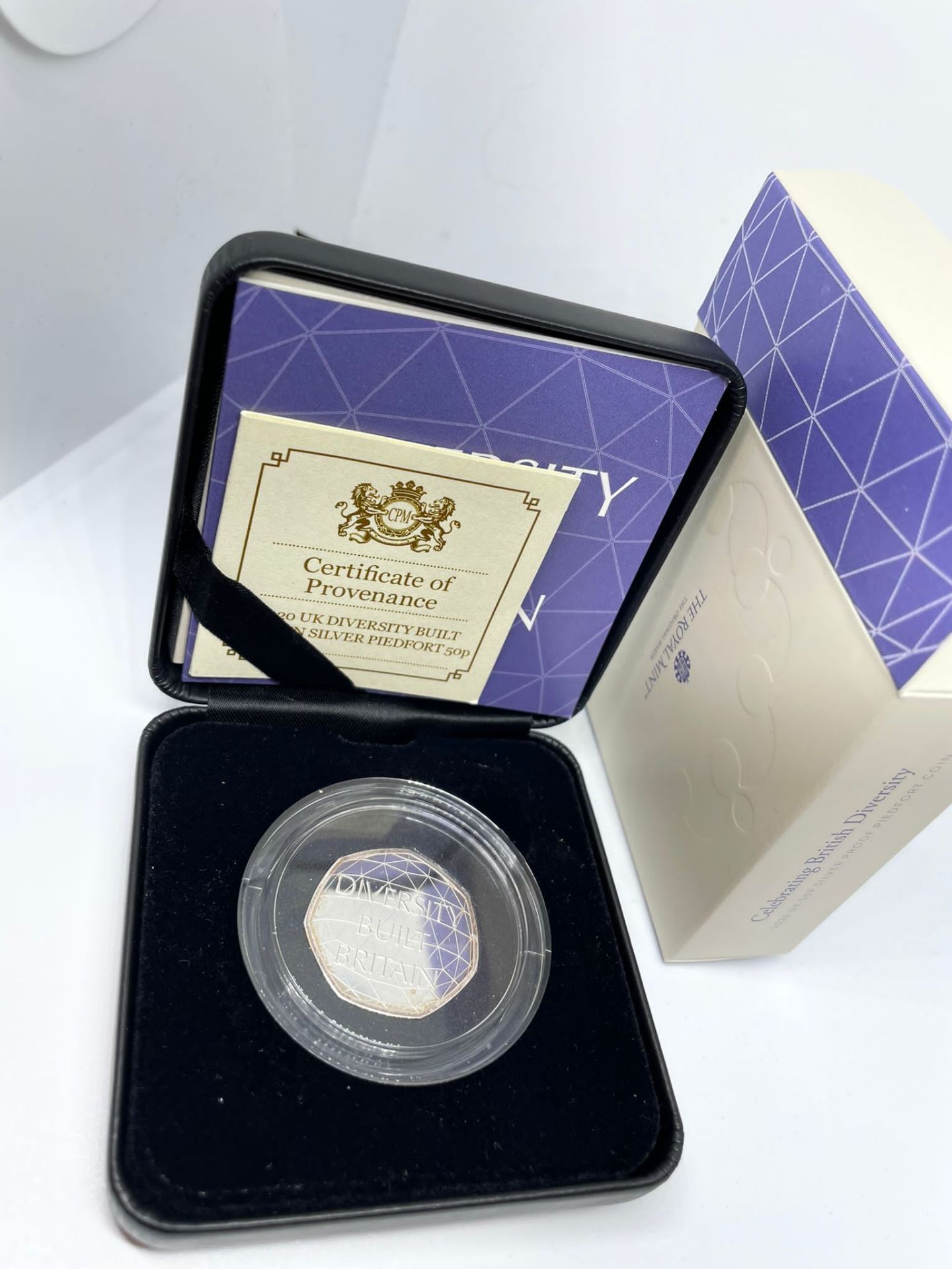 Boxed 2020 silver 50p coin