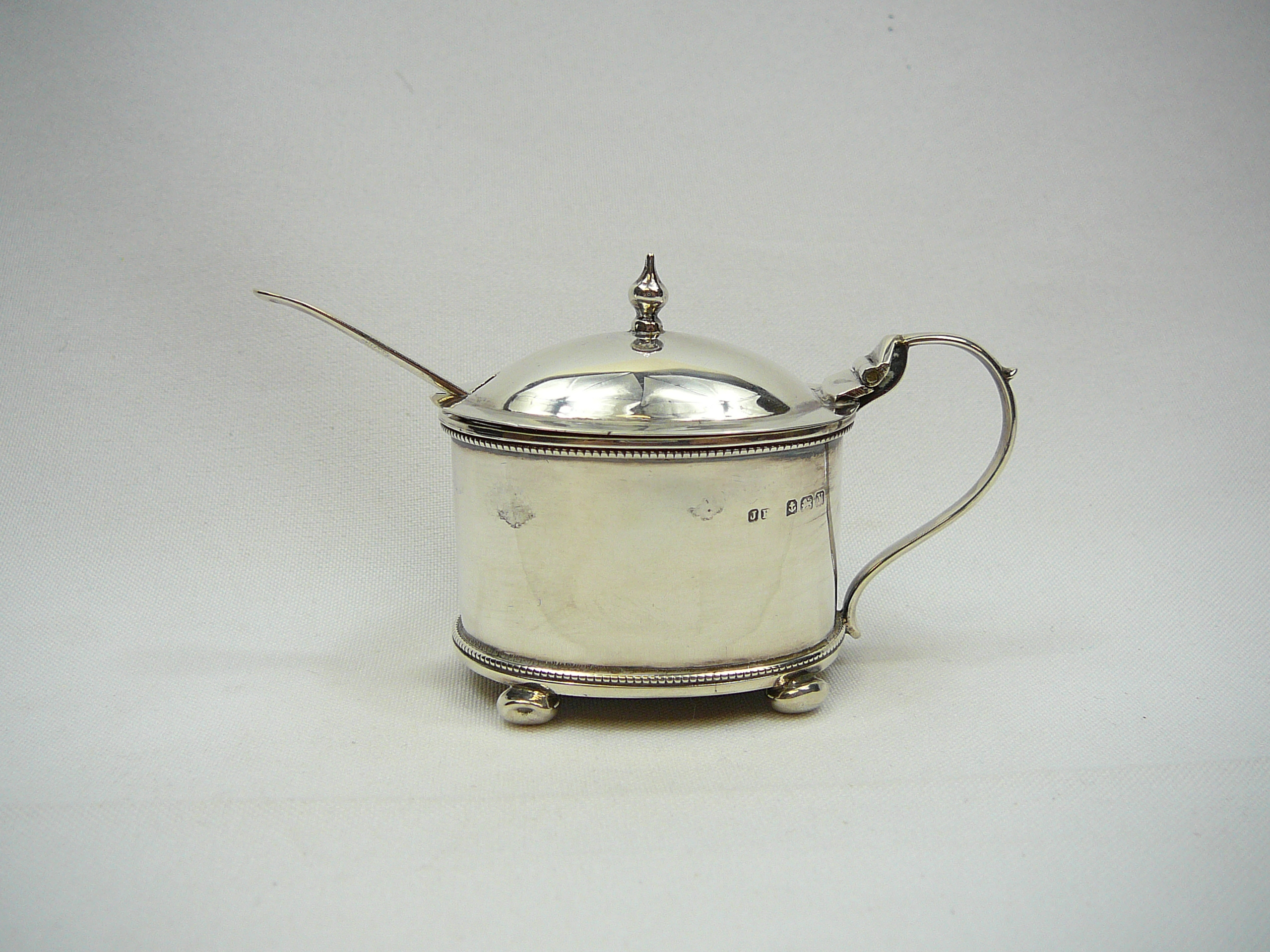 Silver mustard pot