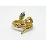 18 ct gold snake ring