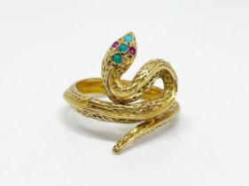 18 ct gold snake ring