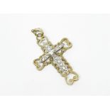 9 ct gold CZ cross pendant