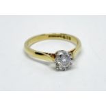 18 ct gold single stone diamond ring