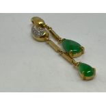 18 ct gold jade and diamond pendant