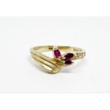 14 ct gold ruby and diamond ring