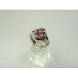 Silver and ruby ring