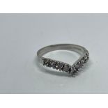 14 ct white gold CZ ring