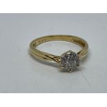 18 ct gold diamond cluster ring