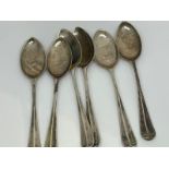 Set of 6 sterling silver tea spoons Sheffield hallmark circa 1938 by Emile Viners LTD