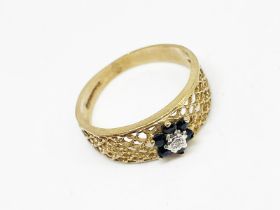 9 ct gold sapphire and diamond ring
