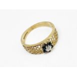 9 ct gold sapphire and diamond ring