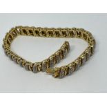 Sterling silver gilt diamond bracelet