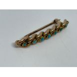 9 ct gold turquoise brooch