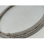 14 ct white gold diamond bangle